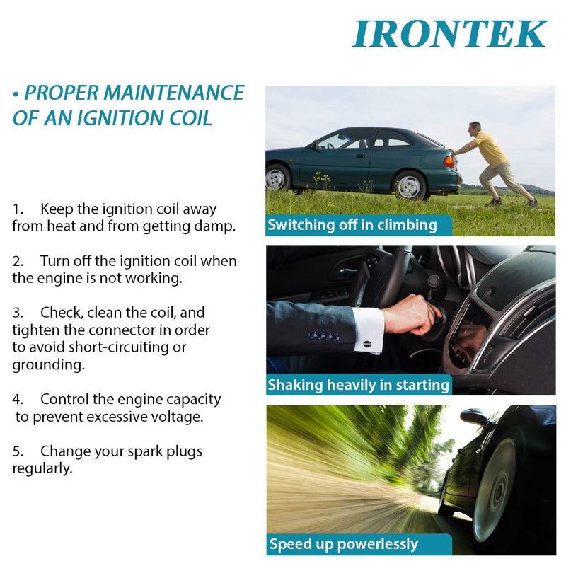 IRONTEK C849 Ignition Coils [Pack of 3] Fit for Chevrolet Impala/Beretta/Malibu, for Buick Century/Skylark/Regal, for Oldsmobile Pontiac Cadillac C849 DR39 5C1058 E530C D555 C695 3.8L 3.4L - Image 4
